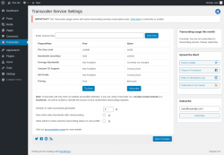Page screenshot: Transcoder
