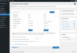 Page screenshot: Transcoder