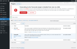 Page screenshot: Plugins ‹ Test site — WordPress