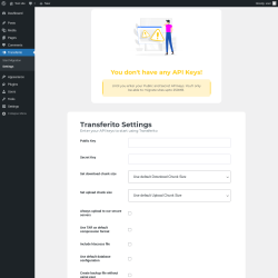 Page screenshot: Transferito → Settings