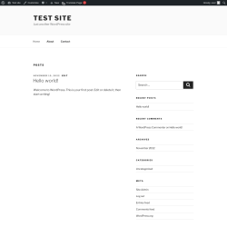 Page screenshot: Test site &ndash; Just another WordPress site