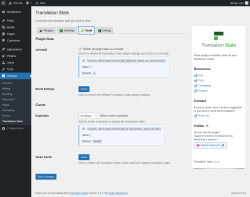 Page screenshot: Settings → Translation Stats →  Tools