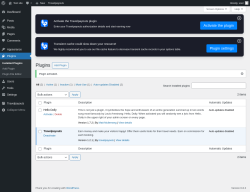 Page screenshot: Plugins ‹ Test site — WordPress