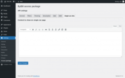 Page screenshot: Settings → Access package → 
                    Single car view                