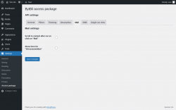 Page screenshot: Settings → Access package → 
                    Mail                