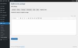 Page screenshot: Settings → Access package → 
                    Single car view                