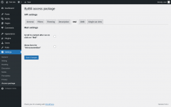 Page screenshot: Settings → Access package → 
                    Mail                