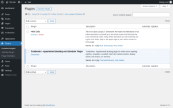 Page screenshot: Plugins &lsaquo; Test site &mdash; WordPress