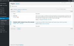 Page screenshot: Plugins ‹ Test site — WordPress