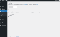Page screenshot: Tracksies &rarr; Settings &rarr; 
					Debug				