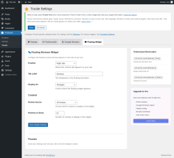 Page screenshot: Tracksies &rarr; Trustie &rarr; 
						
						Floating Widget					