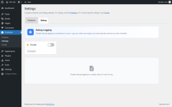 Page screenshot: Tracksies &rarr; Settings &rarr; 
					Debug				