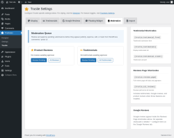Page screenshot: Tracksies &rarr; Trustie &rarr; 
					
					Moderation				