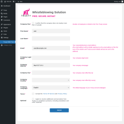 Page screenshot: Trusty WBS Form