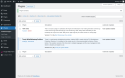 Page screenshot: Plugins &lsaquo; Test site &mdash; WordPress