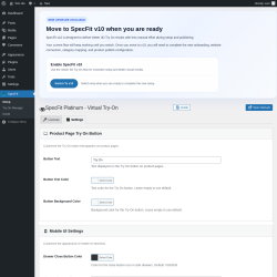 Page screenshot: SpecFit &rarr; 
             Settings
        