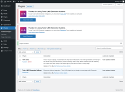 Page screenshot: Plugins ‹ Test site — WordPress