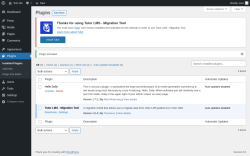 Page screenshot: Plugins ‹ Test site — WordPress