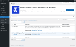 Page screenshot: Plugins ‹ Test site — WordPress