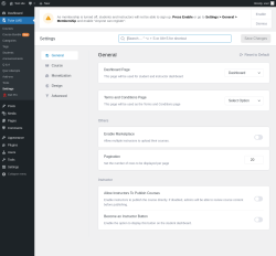 Page screenshot: Tutor LMS &rarr; Settings