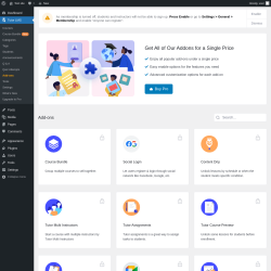Page screenshot: Tutor LMS &rarr; Add-ons