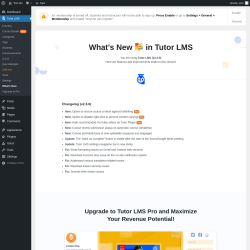 Page screenshot: Tutor LMS &rarr; What&rsquo;s New