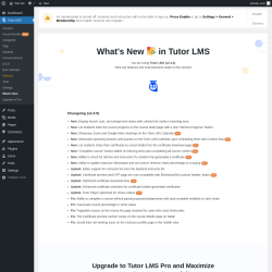 Page screenshot: Tutor LMS &rarr; What&rsquo;s New