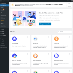 Page screenshot: Tutor LMS &rarr; Add-ons