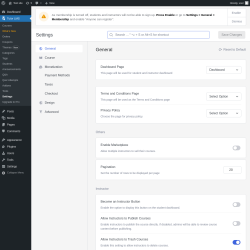 Page screenshot: Tutor LMS → Settings