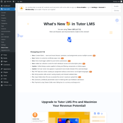 Page screenshot: Tutor LMS → What’s New