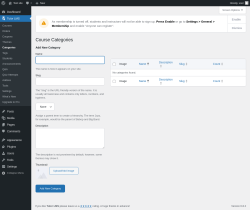 Page screenshot: Tutor LMS → Categories