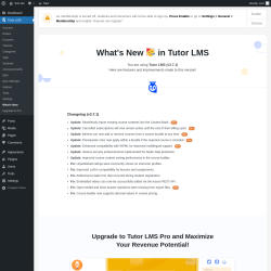 Page screenshot: Tutor LMS → What’s New