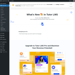 Page screenshot: Tutor LMS → What’s New