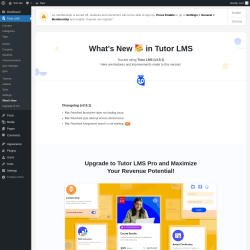 Page screenshot: Tutor LMS → What’s New