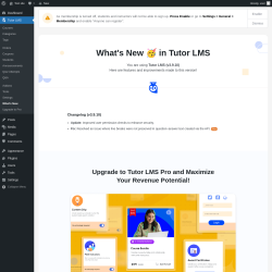 Page screenshot: Tutor LMS &rarr; What&rsquo;s New