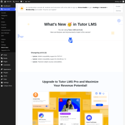 Page screenshot: Tutor LMS &rarr; What&rsquo;s New