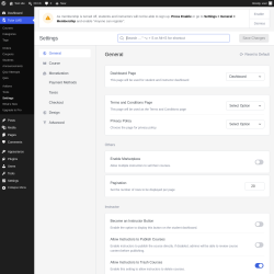 Page screenshot: Tutor LMS &rarr; Settings