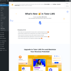 Page screenshot: Tutor LMS &rarr; What&rsquo;s New
