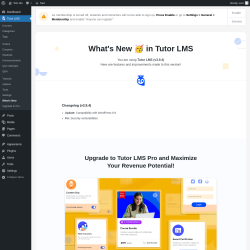Page screenshot: Tutor LMS &rarr; What&rsquo;s New
