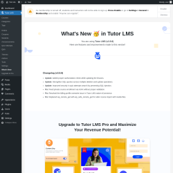 Page screenshot: Tutor LMS &rarr; What&rsquo;s New