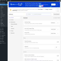Page screenshot: Tutor LMS &rarr; Settings
