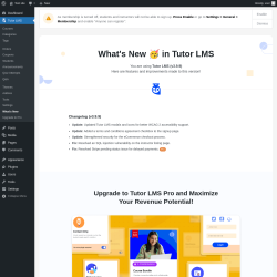 Page screenshot: Tutor LMS &rarr; What&rsquo;s New