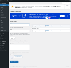 Page screenshot: Tutor LMS &rarr; Categories
