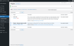 Page screenshot: Plugins &lsaquo; Test site &mdash; WordPress