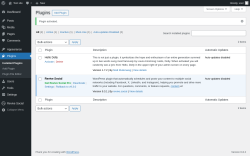 Page screenshot: Plugins ‹ Test site — WordPress