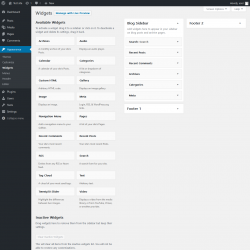 Page screenshot: Widgets ‹ Test site — WordPress