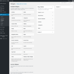 Page screenshot: Widgets &lsaquo; Test site &mdash; WordPress
