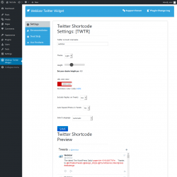 Page screenshot: Weblizar Twitter Widget