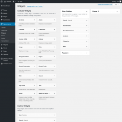 Page screenshot: Widgets &lsaquo; Test site &mdash; WordPress