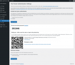 Page screenshot: Two Factor Auth